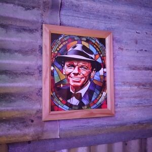 Frank Sinatra Stained Glass Style Framed Art Print MCM By Neon Nicho